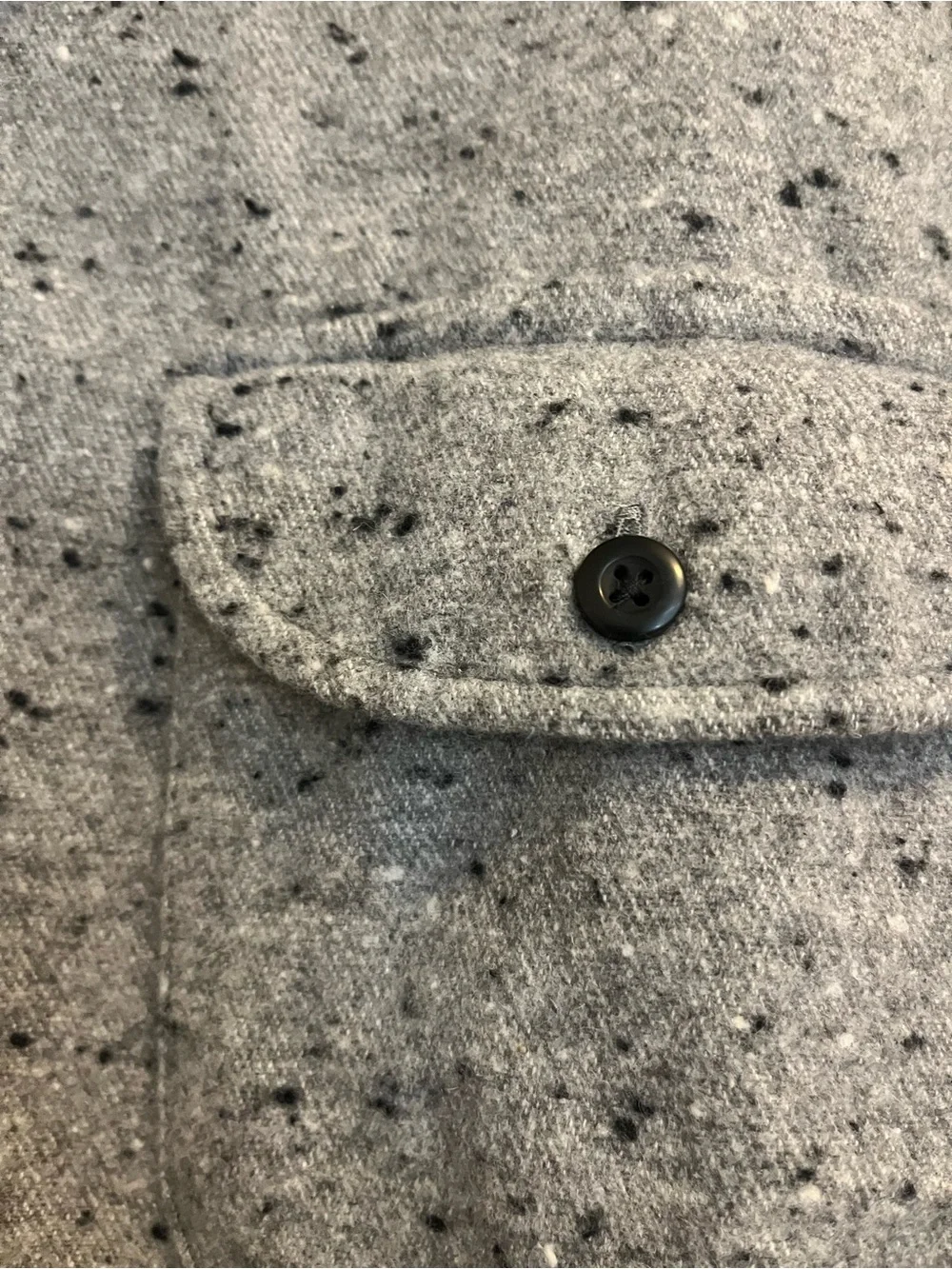 J. Crew Gray Speckled Button-Front Shirt Jacket